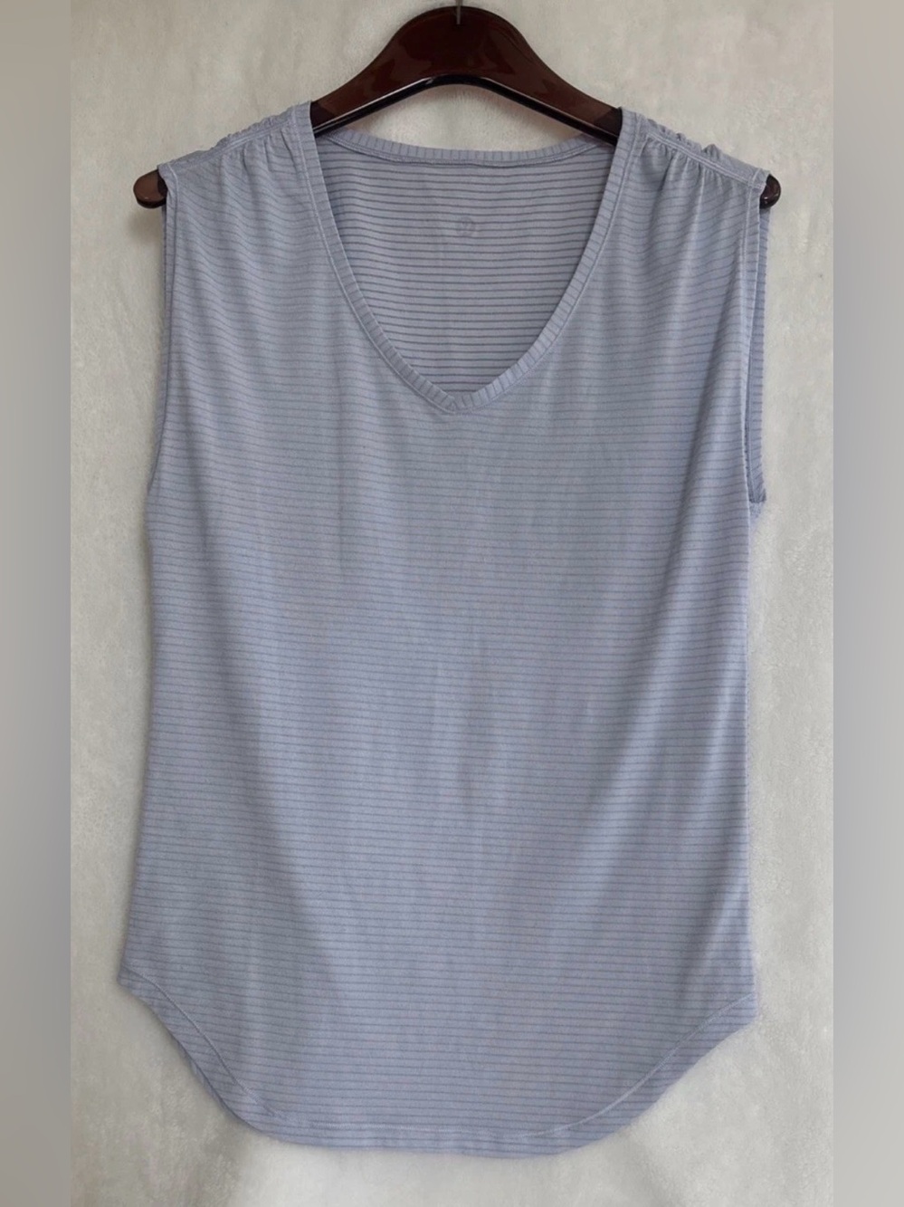 Lululemon Womens Sweat Times Cap Sleeve Stripes Periwinkle Size 4